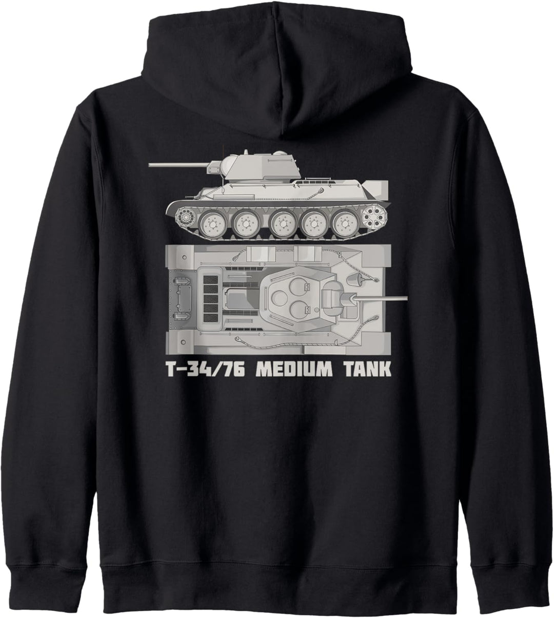 Diagramm der russischen Panzer T 34 76 aus dem 2. Weltkrieg Kapuzenjacke