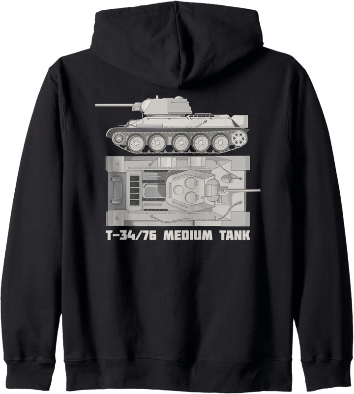 Diagramm der russischen Panzer T 34 76 aus dem 2. Weltkrieg Kapuzenjacke
