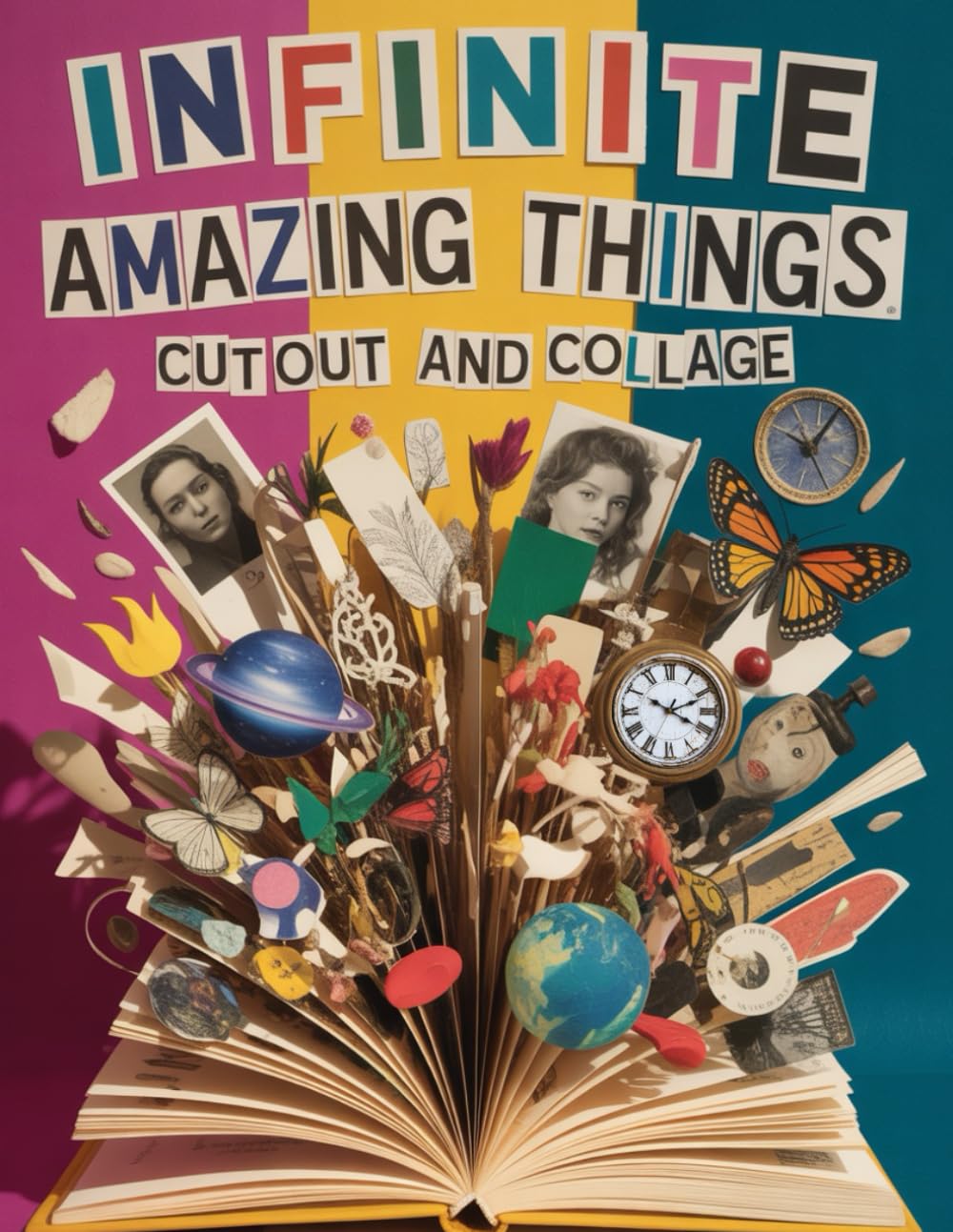 Infinite Amazing Things Cut Out and Collage Book: Modern Collage Art Book to Cut and Create, Use for