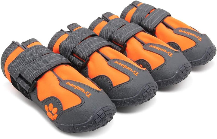 MOKCCI Truelove Pfotenschutz Hundestiefel,Wasserdicht Hundeschuhe mit Reflektierenden Riemen für Kle