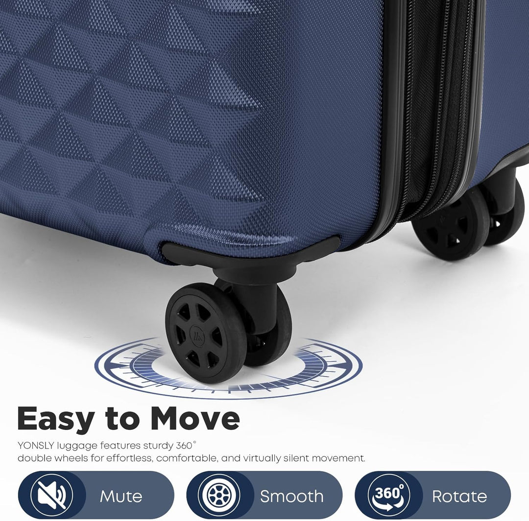 Reisekoffer Suitcase, Erweiterbarer Hartschalenkoffer Trolley mit TSA-Schloss und hochwertigem YKK-R