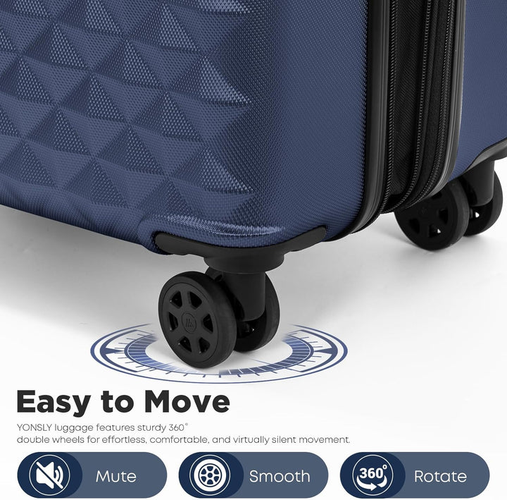Reisekoffer Suitcase, Erweiterbarer Hartschalenkoffer Trolley mit TSA-Schloss und hochwertigem YKK-R