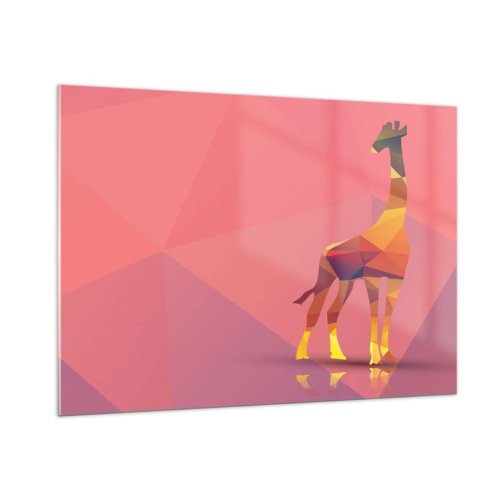 ARTTOR Bilder auf Glas 100x70cm Glasbild Giraffe modern Grafik Gross Wanddeko Bild im Glas Schlafzim
