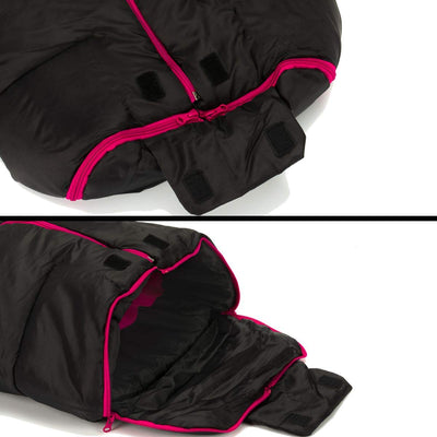 Winterfusssack ECO BIG für Buggy Kinderwagen Jogger Fusssack (SCHWARZ/PINK), Schwarz/Pink