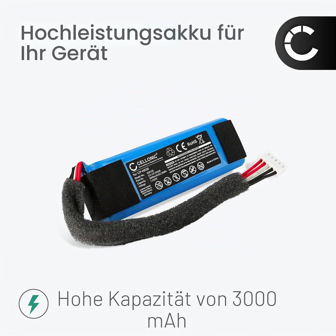 CELLONIC, Lautsprecherakku kompatibel mit Harman Kardon Go Play, Go Play, Go Play Mini (3000mAh, 7.4