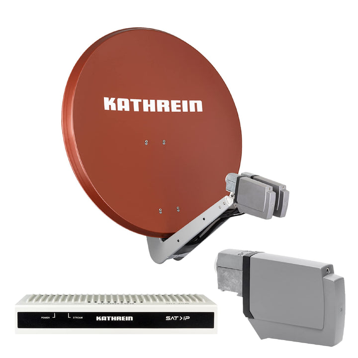 Kathrein CAS 90 ro Sat-Antenne multifeedfähig rotbraun - 8 Teilnehmer mit SAT-IP 8 Teiln. SAT-IP Rot