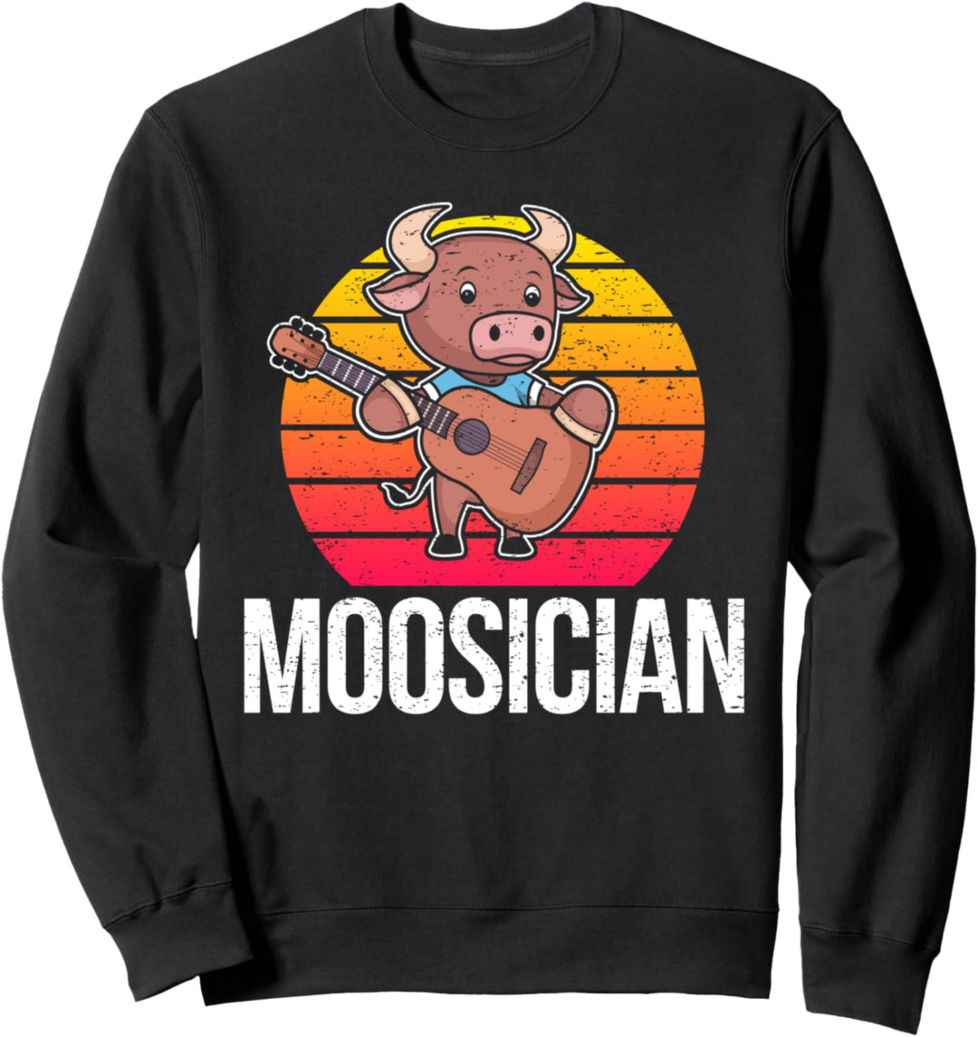 Lustiges Gitarre Spruch Gitarrenspieler Gitarrist Bulle Kuh Sweatshirt
