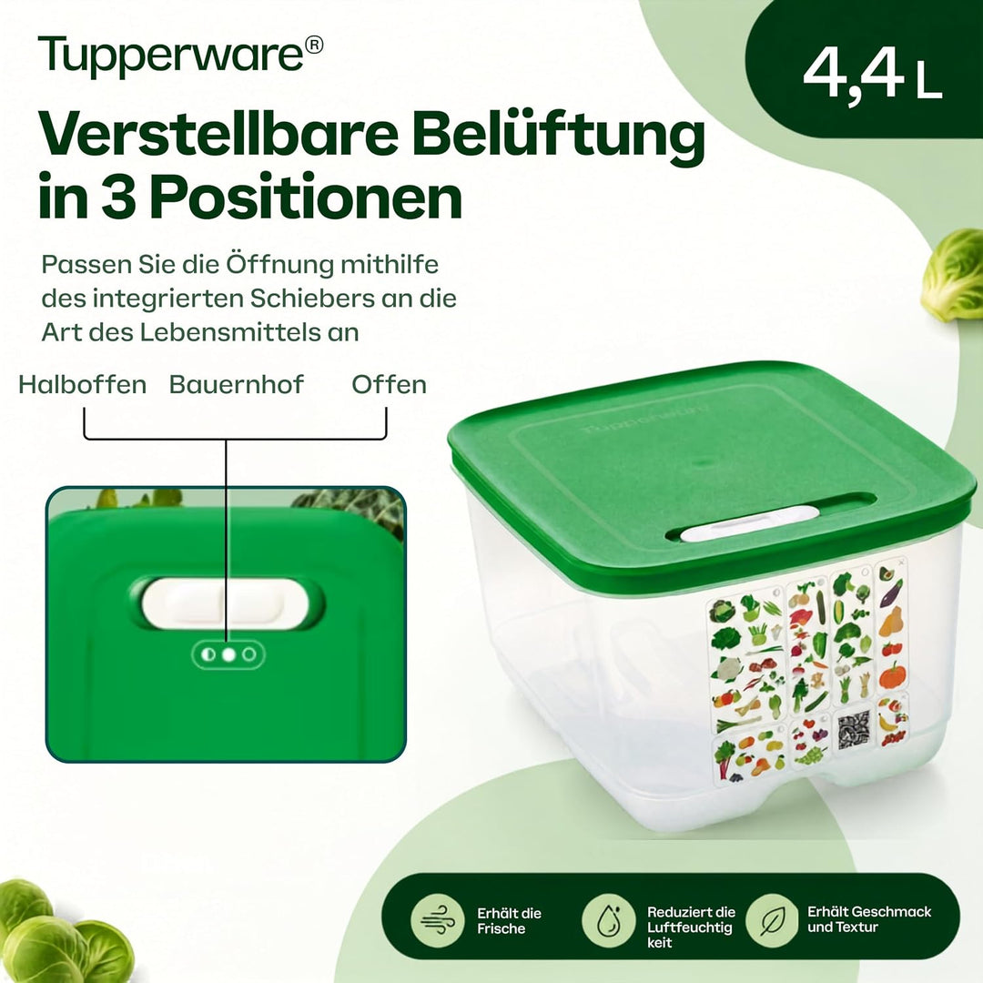 TUPPERWARE Kühlschrank 4,4L dunkelgrün KlimaOase hoch PrimaKlima A183 Klimakönig 10304