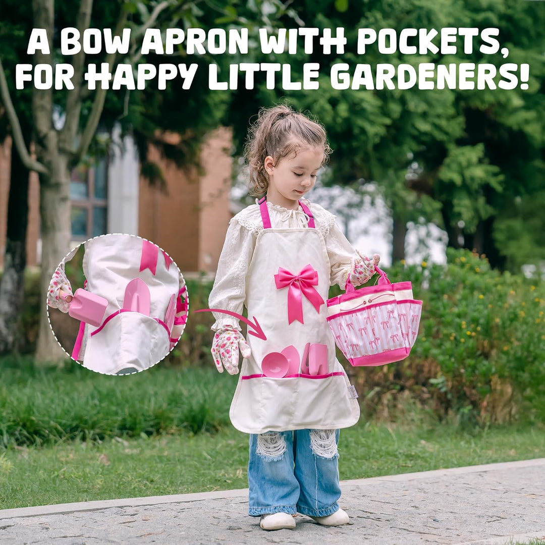 ROBUD Kinder Gartenwerkzeug Set, Gartenset Kinder Gartenarbeit, Gartenspielzeug Mädchen, 18-teilig m
