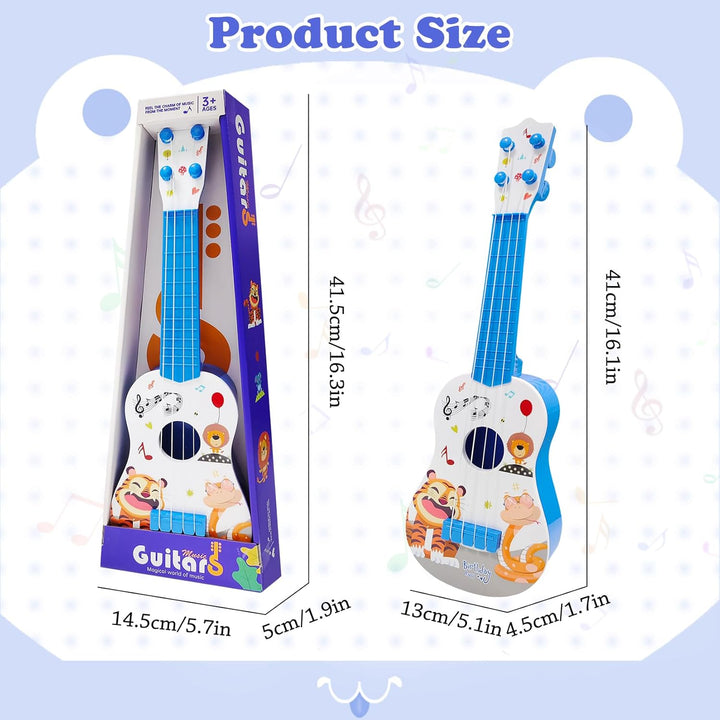 42cm Kindergitarre Mit 4 verstellbaren Saiten Ukulele Gitarre Spielzeug für Kleinkinder Anfänger Jun