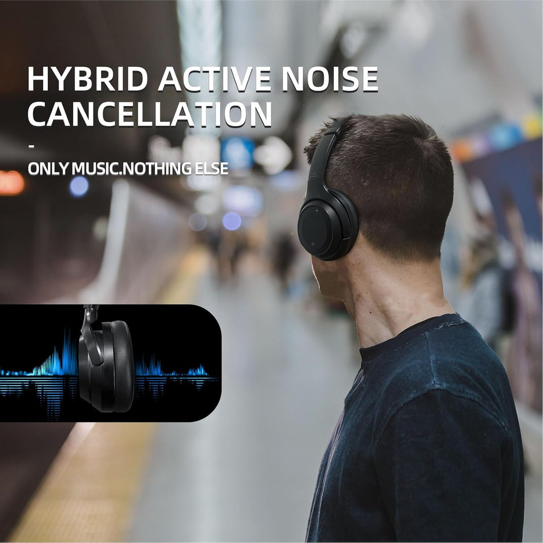 SoundMAGIC P60BT ANC Over Ear Bluetooth Headset Active Noise Cancelling Wireless Headphones with Mic