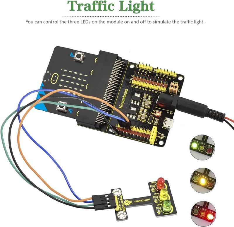 KEYESTUDIO BBC Micro: bit Starter Kit, Elektronisches Mikrobit Kit Kompatibel mit Microbit V1, V2 (o