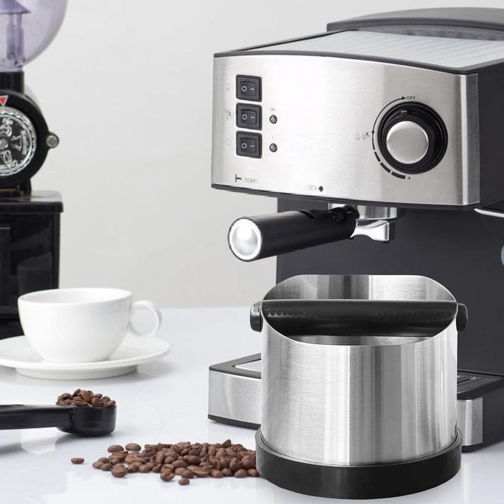 Abklopfbehälter für Siebträger, 700ML Edelstahl Knock Box für Kaffeesatz Espresso Abklopfbehälter Si