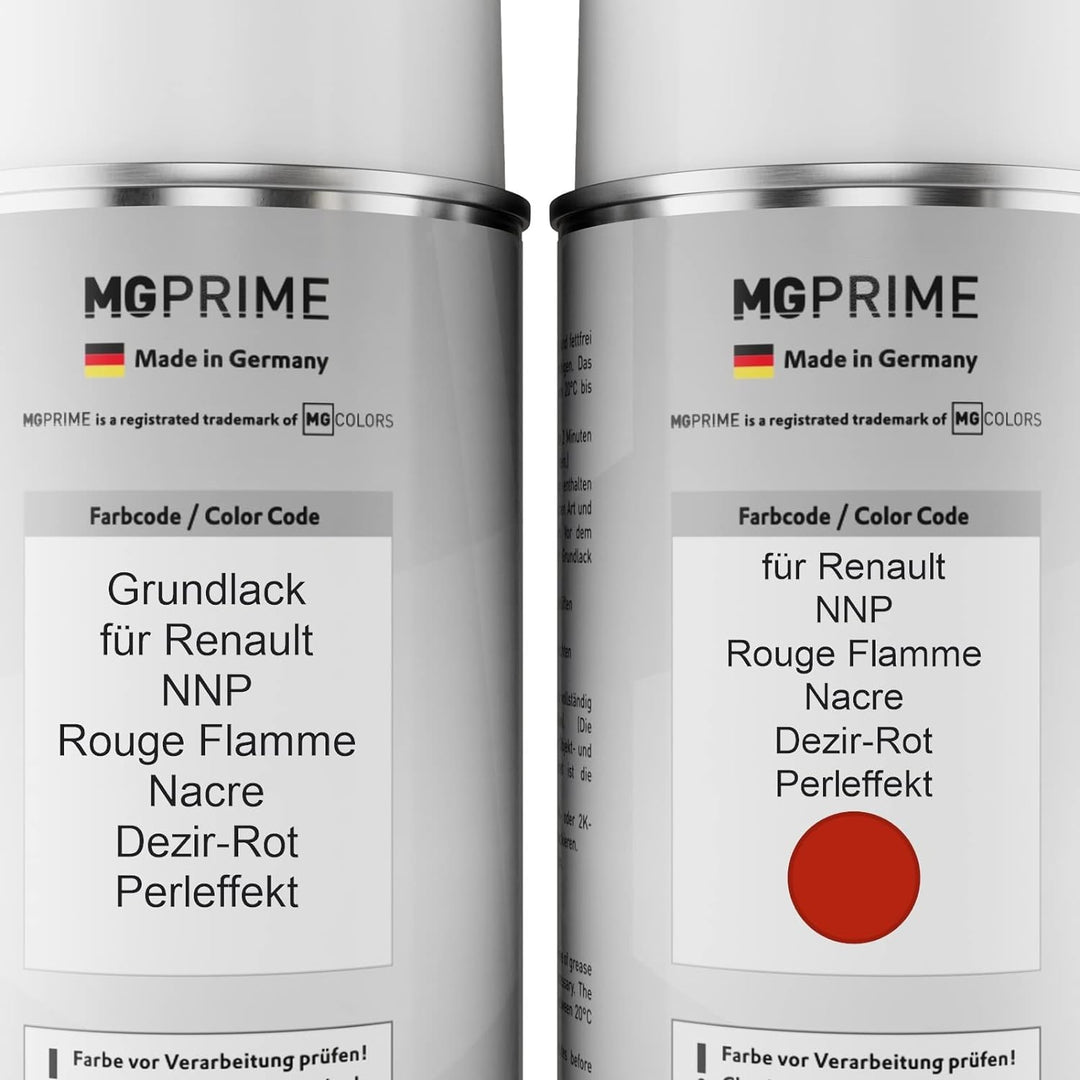MG PRIME Autolack Sprühdosen für Renault NNP Rouge Flamme Nacre/Dezir-Rot Perleffekt Grundlack Basis