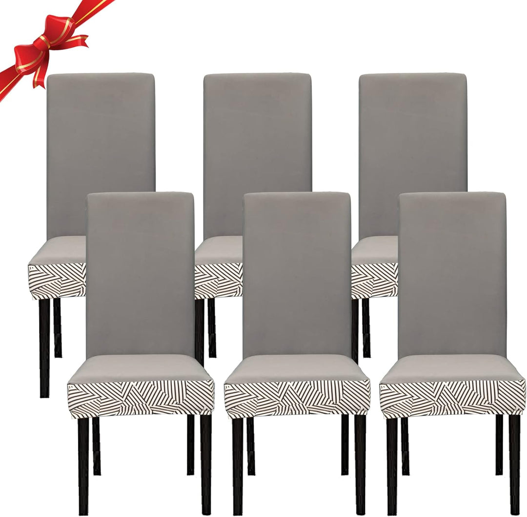 Jaotto Stuhlhussen 6 Stück Universal, Stuhlhusse Stretch 6er Set Moderne, Stuhlhussen Schwingstühle