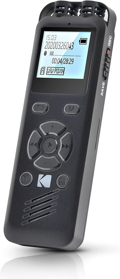 KODAK Hohe Intensität VRC250 digitaler Voice Recorder | Sprachgesteuertes wiederaufladbares Mini Dik