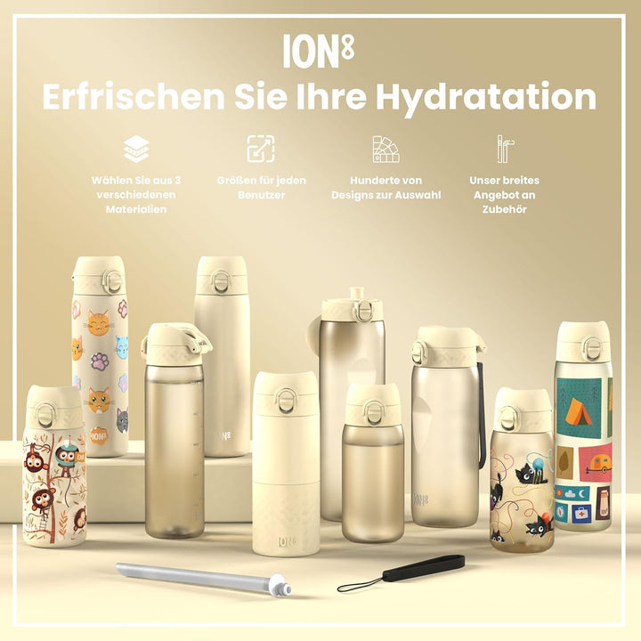 ion8 1 Liter Trinkflasche, 1000ml, Auslaufsicher, Einhandöffnung, Sichere Verriegelung, Spülmaschine