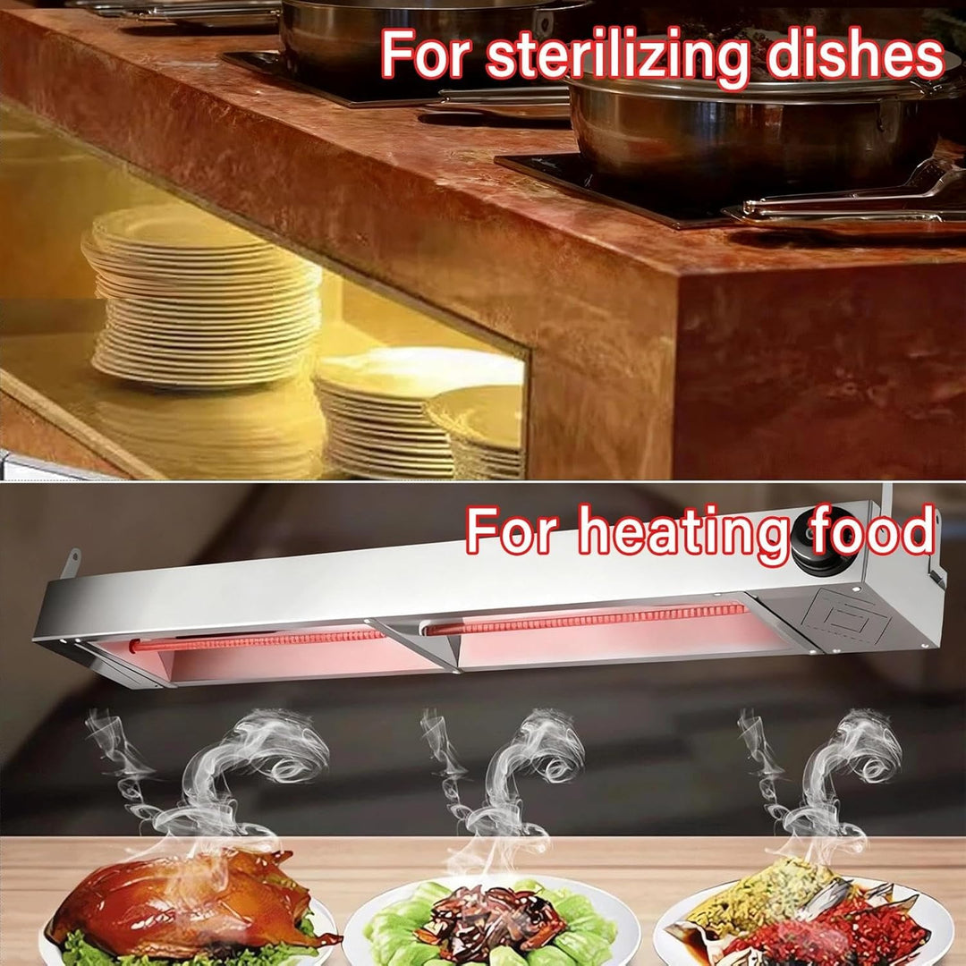 Wärmelampe Küche Gastro, Edelstahl Hängende Wärmelampe für Küche, Buffets und Hotel, Speisenwärmer L