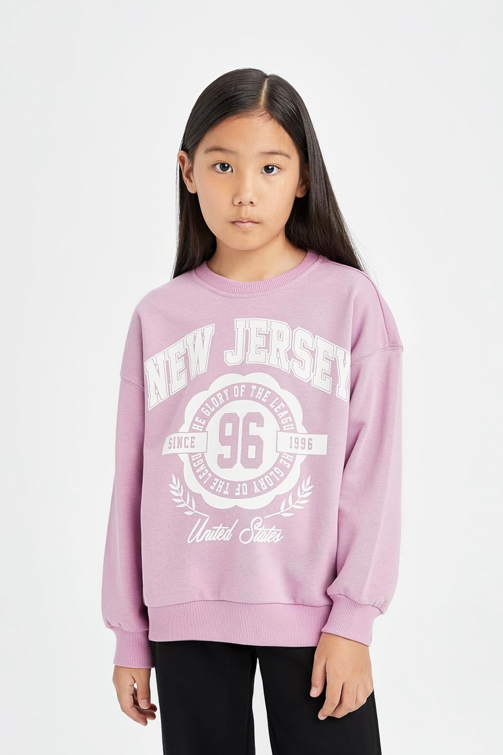 DeFacto Girl Regular Fit Langarm Gestricktes Kapuzen-Sweatshirt für Mädchen 8-9 Jahre Lilac, 8-9 Jah
