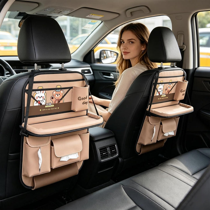 Rücksitz-Organizer für Kinder Multifunktionaler wasserdichter rutschfester | Reise-Autositz-Tablett