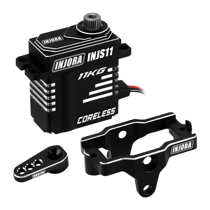 INJORA Kernlos Digital Micro Servo 11KG High Torque mit Hupe und Servo Ablage für TRX4M 1/18 RC Craw