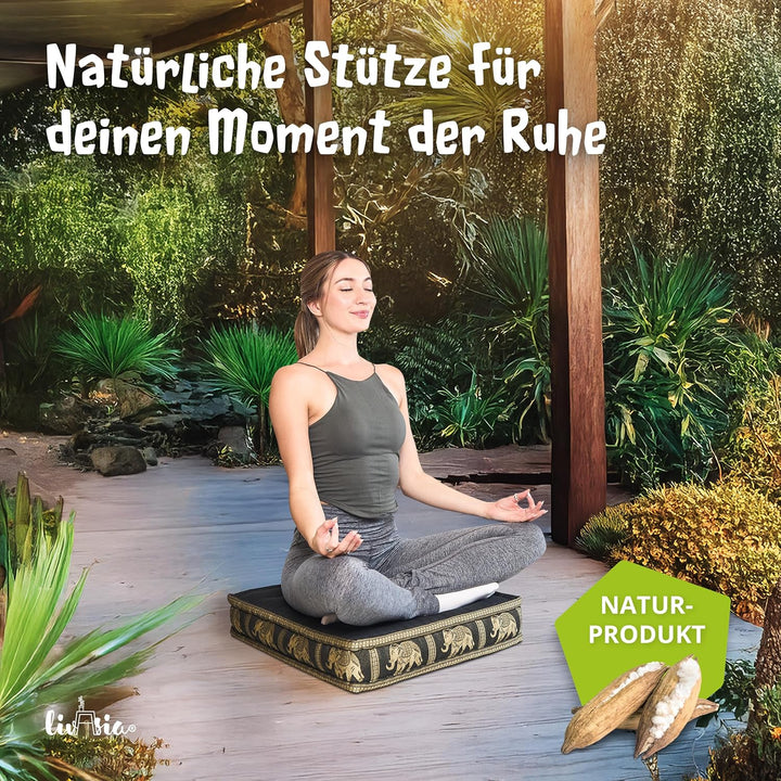 Livasia Sitzkissen Boden Thaiseide, Bodenkissen Indoor/Outdoor, Meditationskissen Yogakissen, Stuhla