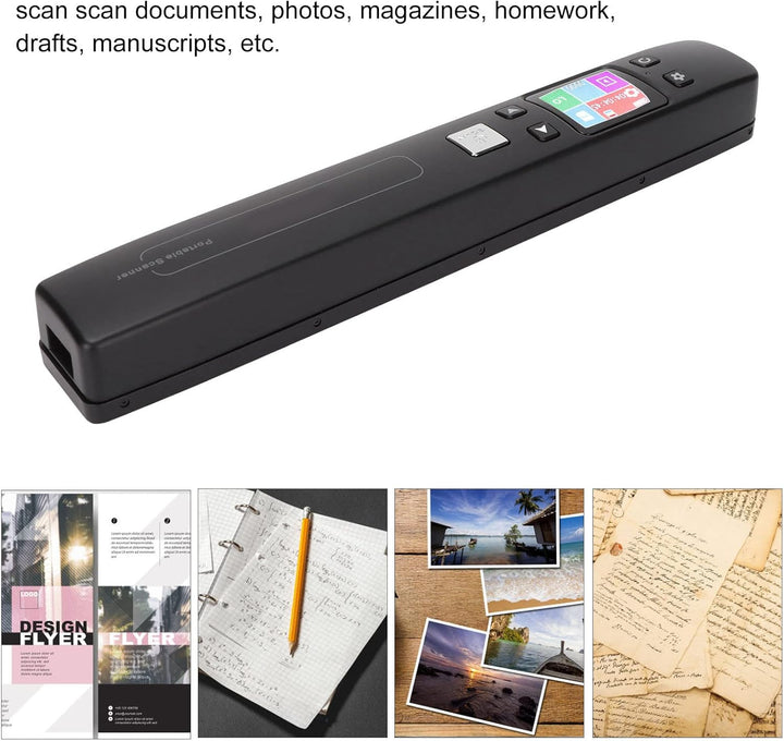 Yunseity Tragbarer Scanner, Tragbarer Farbscanner, WLAN-Dokumentenscanner, 1-klick-Scannen in PDF/JP