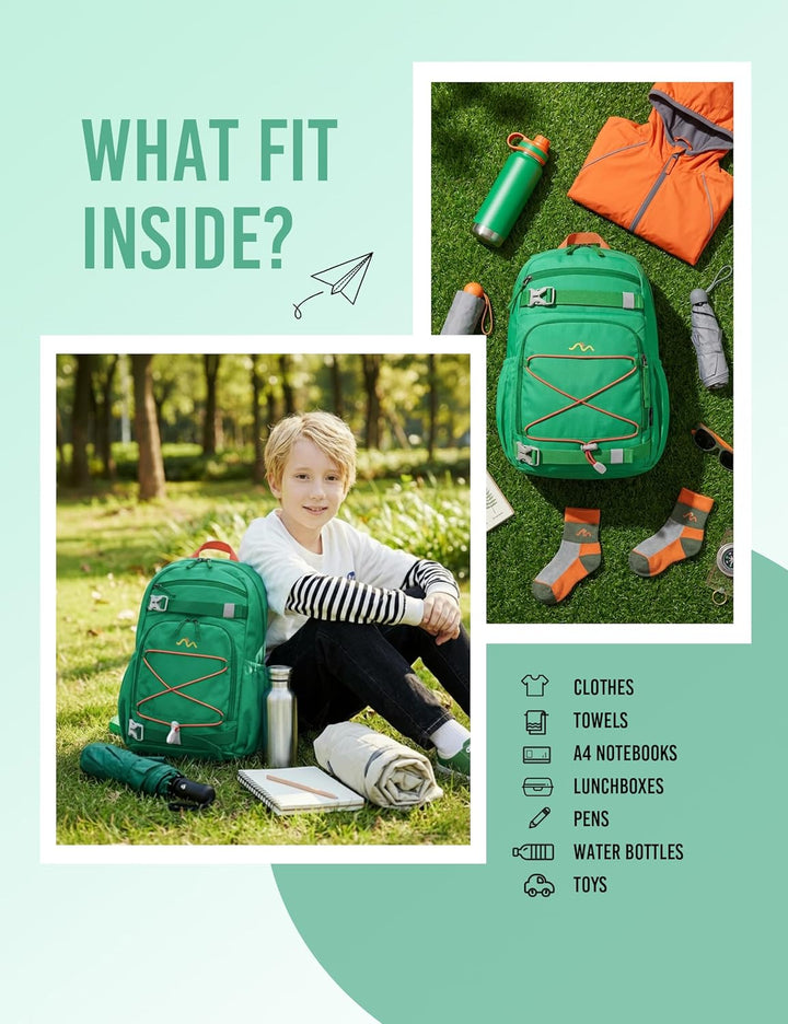 MOUNTAINTOP Kinderrucksack Mädchen Jungen Schulrucksack Schultasche für Schule Wander, 15L, 25 x 14