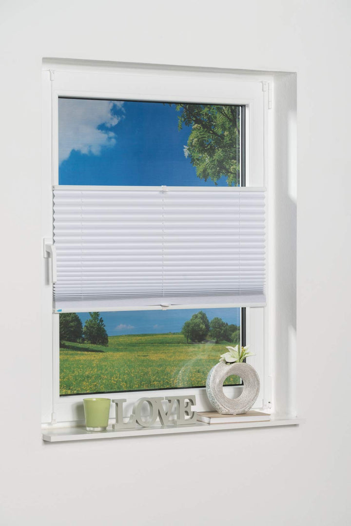 K-home Klemmfix-Plissee Palma Weiss 70 x 210 cm +++Verdunklung+++ 70 x 210 cm Weiss, 70 x 210 cm Wei