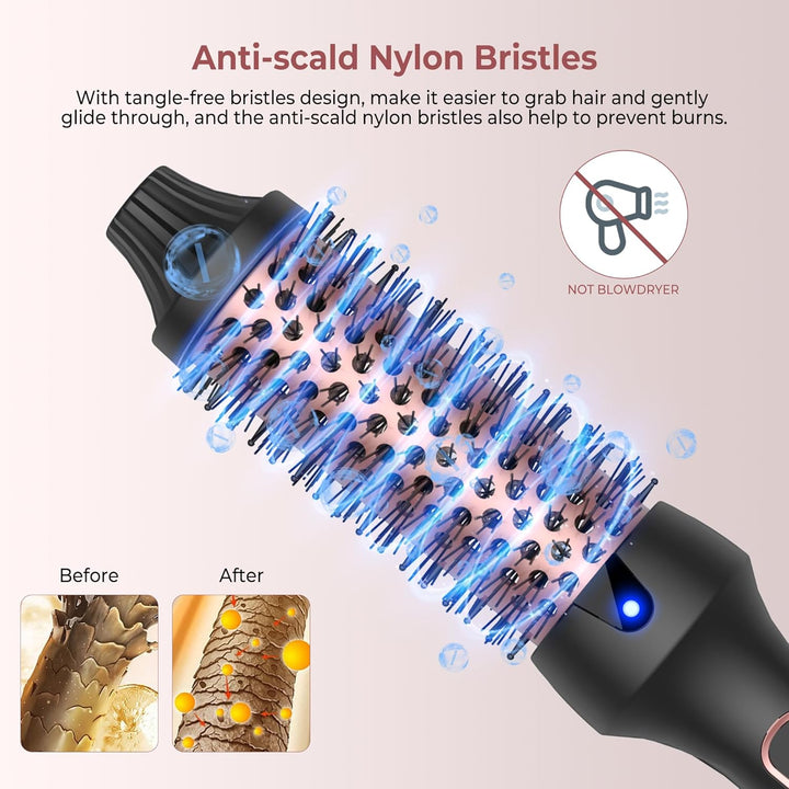 UKLISS Thermal Brush Ionen Thermobürste LCD-Display [120-200℃] Heisse Bürste Rundbürste Haarstyling