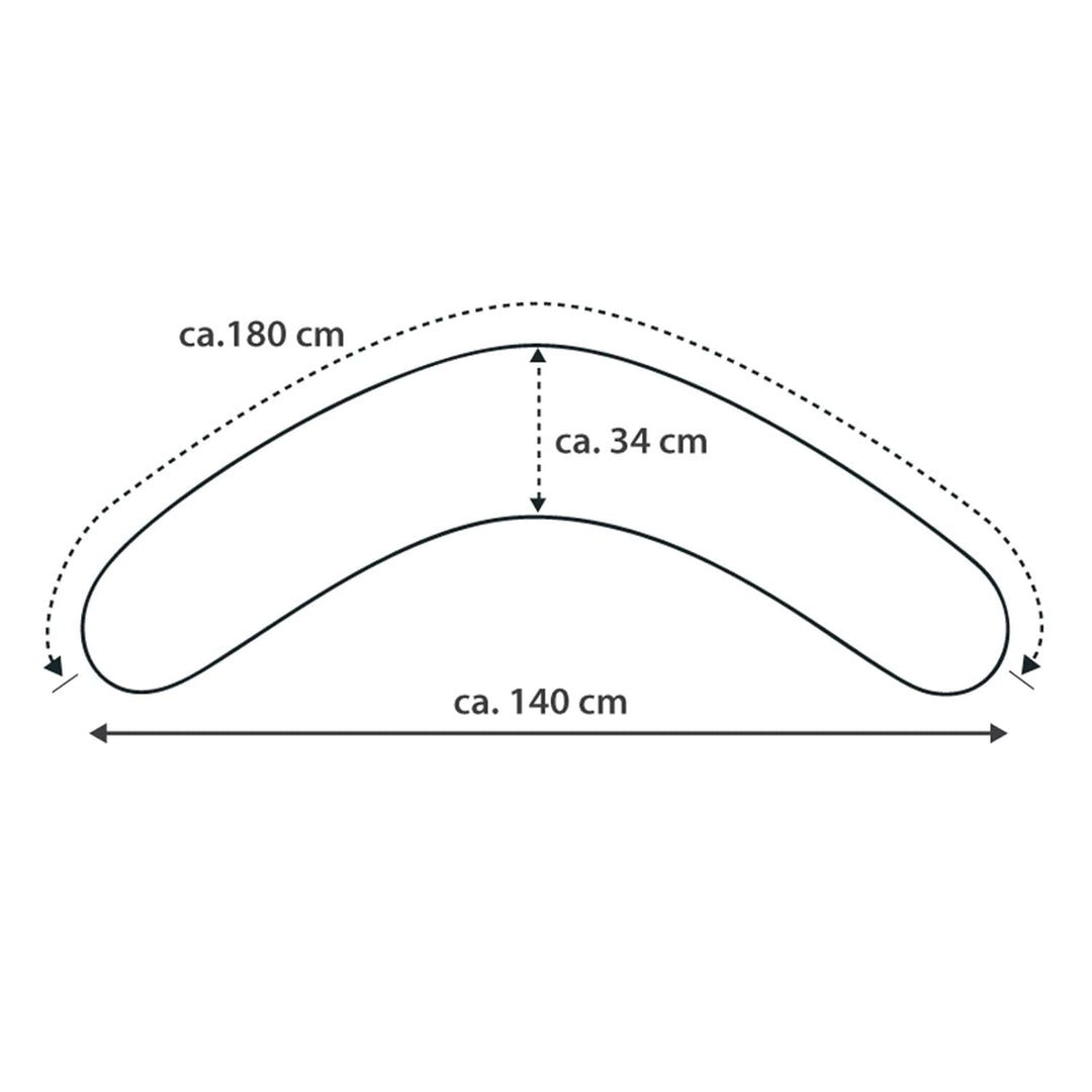 Theraline Bezug für das Komfort Stillkissen 180 cm Big Stars grau