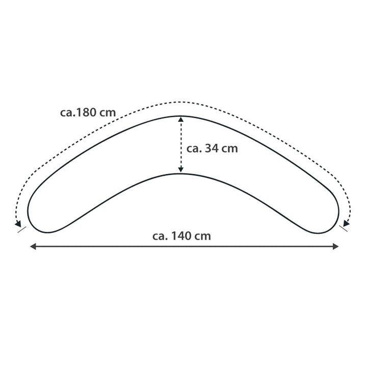 Theraline Bezug für das Komfort Stillkissen 180 cm Big Stars grau