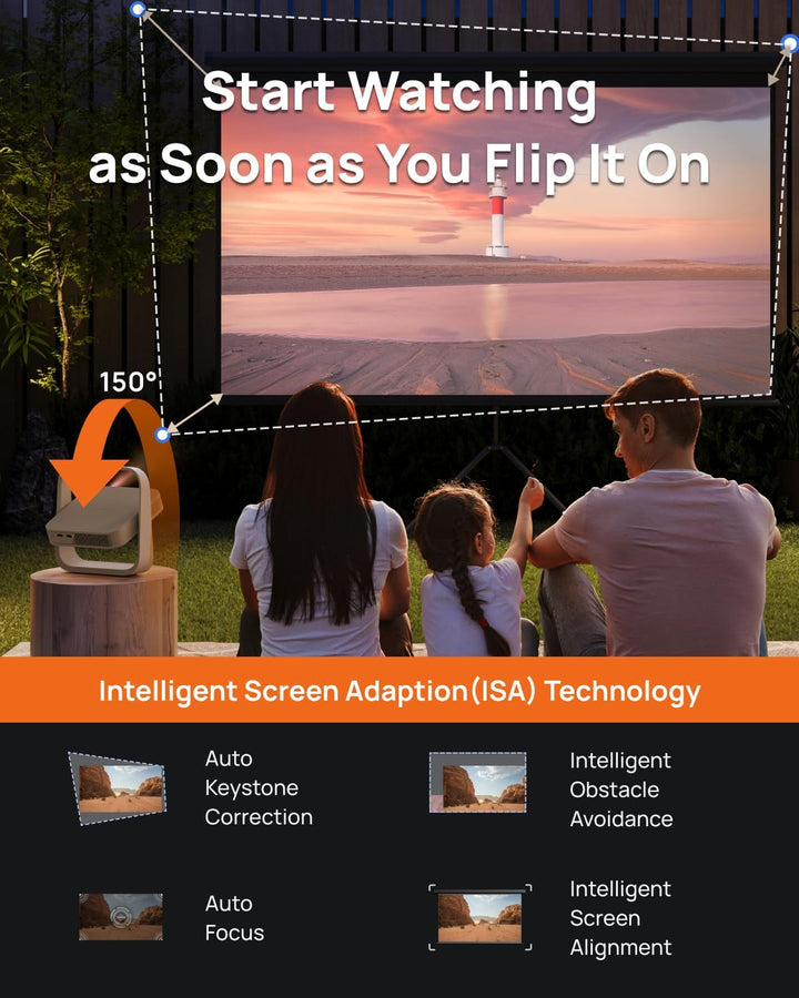 XGIMI Elfin Flip, 1080P Tragbarer Beamer, DLP Projektor, Lizenziertes Netflix, Integrierter Verstell