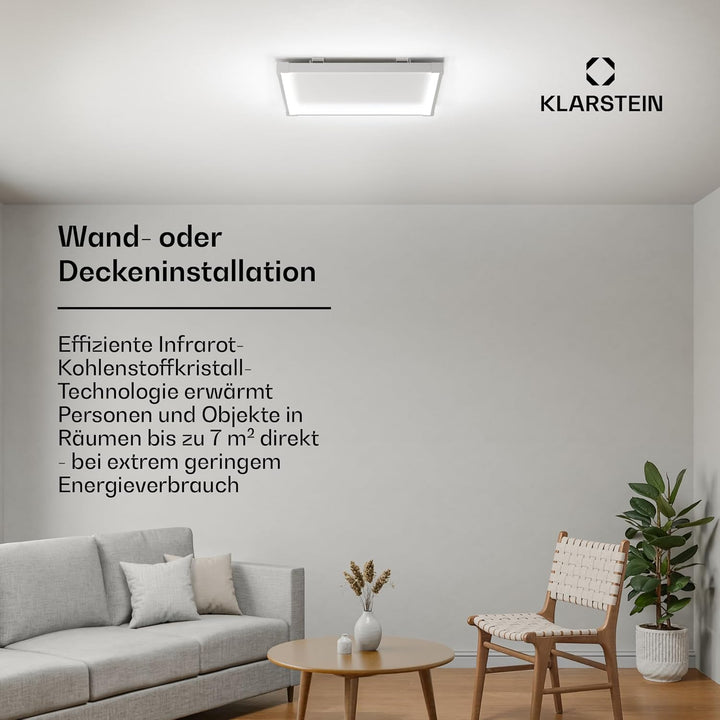 Klarstein Infrarotheizung Wandmontage 360W – Wand/Decke, Thermostat, App & Alexa Steuerung, IP44, Üb
