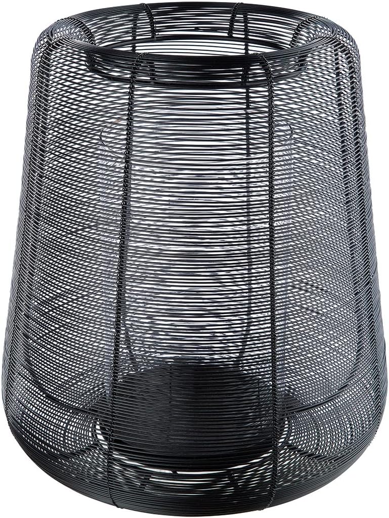 Casablanca modernes Design GILDE Deko Windlicht Laterne mit Glaseinsatz - Metall - schwarz - Höhe 29