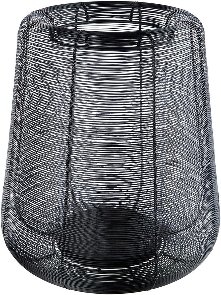 Casablanca modernes Design GILDE Deko Windlicht Laterne mit Glaseinsatz - Metall - schwarz - Höhe 29