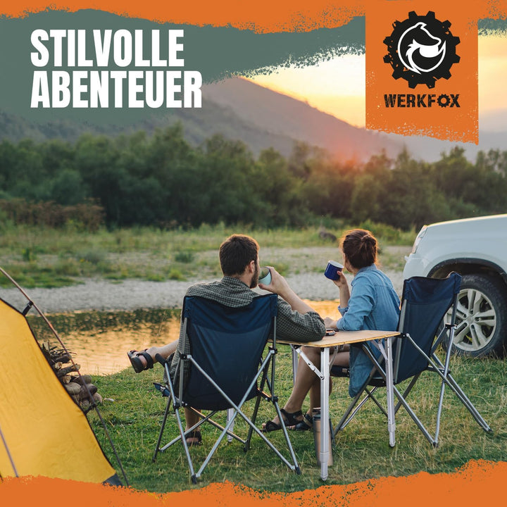 Bambus Klappbarer Camping Tisch; Höhenverstellbarer Klapptisch für Garten; Outdoor Beistelltisch Fal