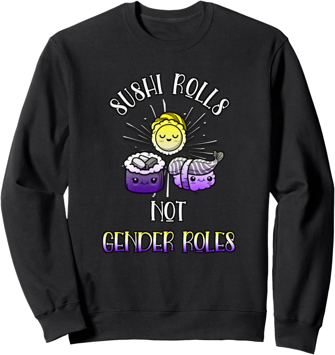 Nonbinary Sushi Rolls NB Enby Pride Flag Gender Roles Queer Sweatshirt