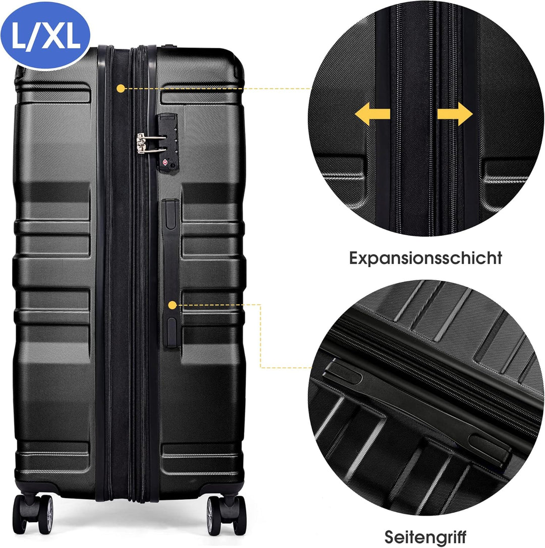 Merax Hartschalenkofferset Hartschalenkoffer Reisekoffer Set, Trolley Koffer mit TSA-Schloss und Uni