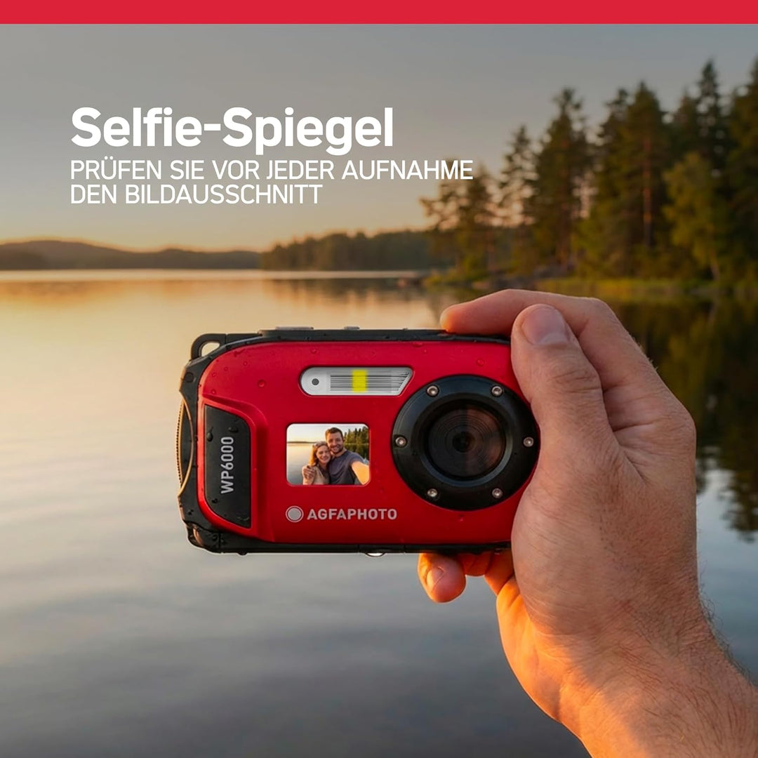AGFA Photo Realishot WP6000 – wasserdichte Digitalkamera, 3 m/10 ft, 18 MP, HD-Video, 2,4-Zoll-LCD-D