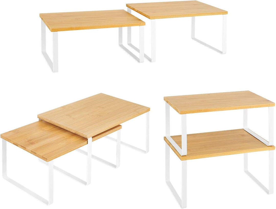 LIANTRAL Küchen Organizer, Küchenschrank Organizer 2er Set, Erweiterbar & Stapelbar Gewürzregale Küc