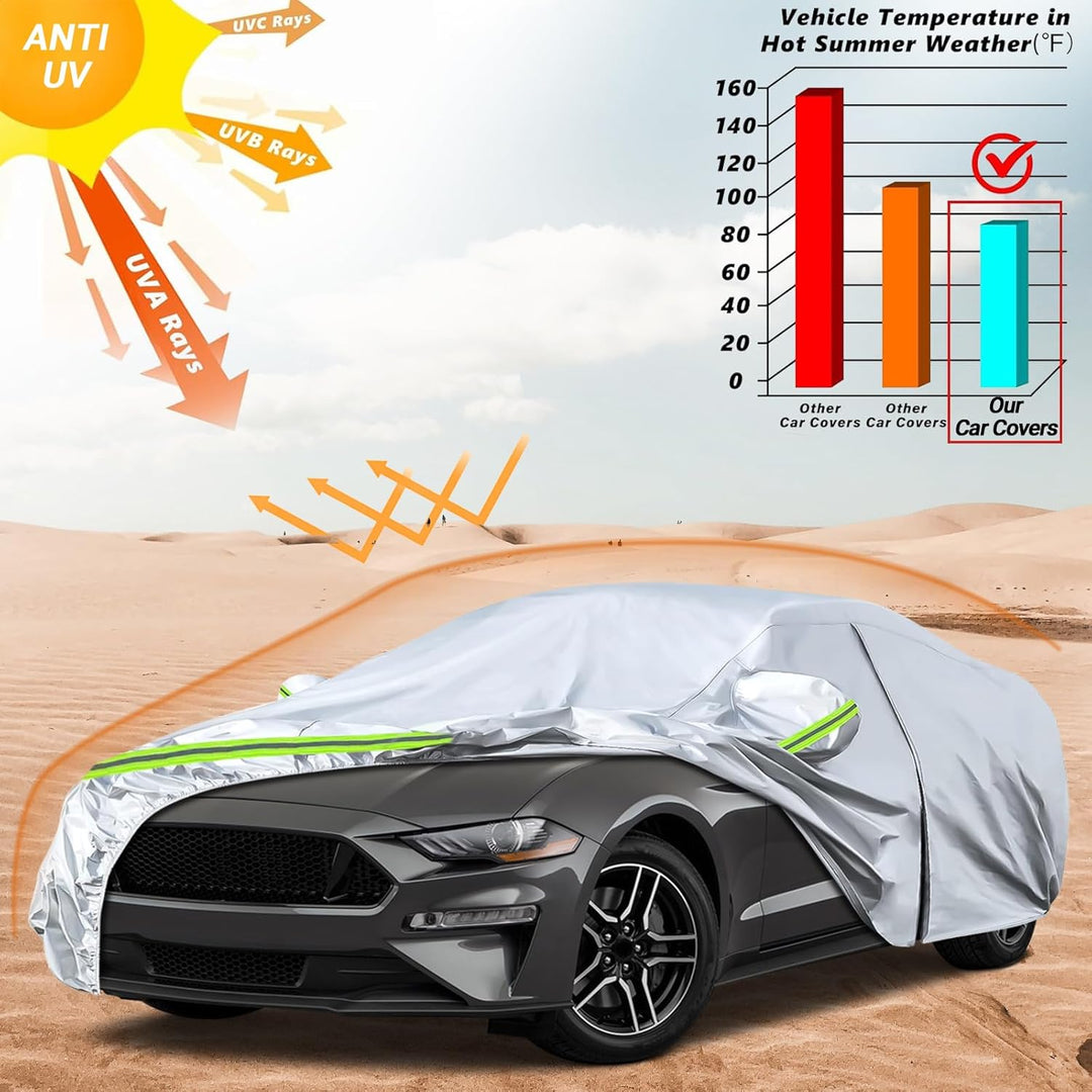 JUDANNA Autoabdeckung Outdoor Wasserdicht Passend für 2005-2024 Ford Mustang, Sommer Vollgarage Auto