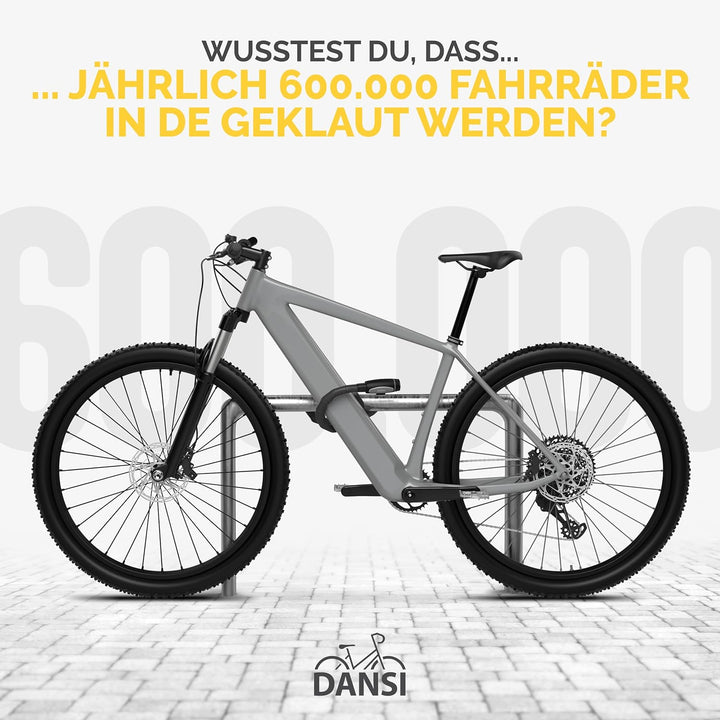 DANSI Panzerschloss Fahrrad I sicherer Diebstahlschutz mit 2 Schlüsseln I Fahrrad schloss, bike lock