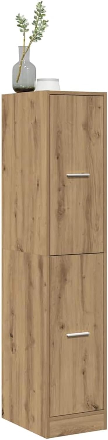 Homgoday Apothekerschrank Artisian Eiche Holzwerkstoff 4 Schubladen 30x41x144,5 cm - Dekorativ & Pra