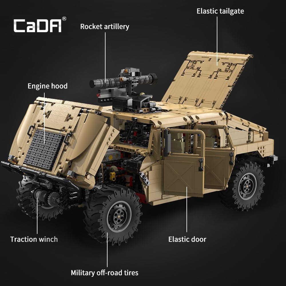 CaDA Master C61036W Hanma H1 1:8 Technologie Off-Road Fahrzeug Klemmblöcke, 3935 Stücke SUV, 4x4 gro