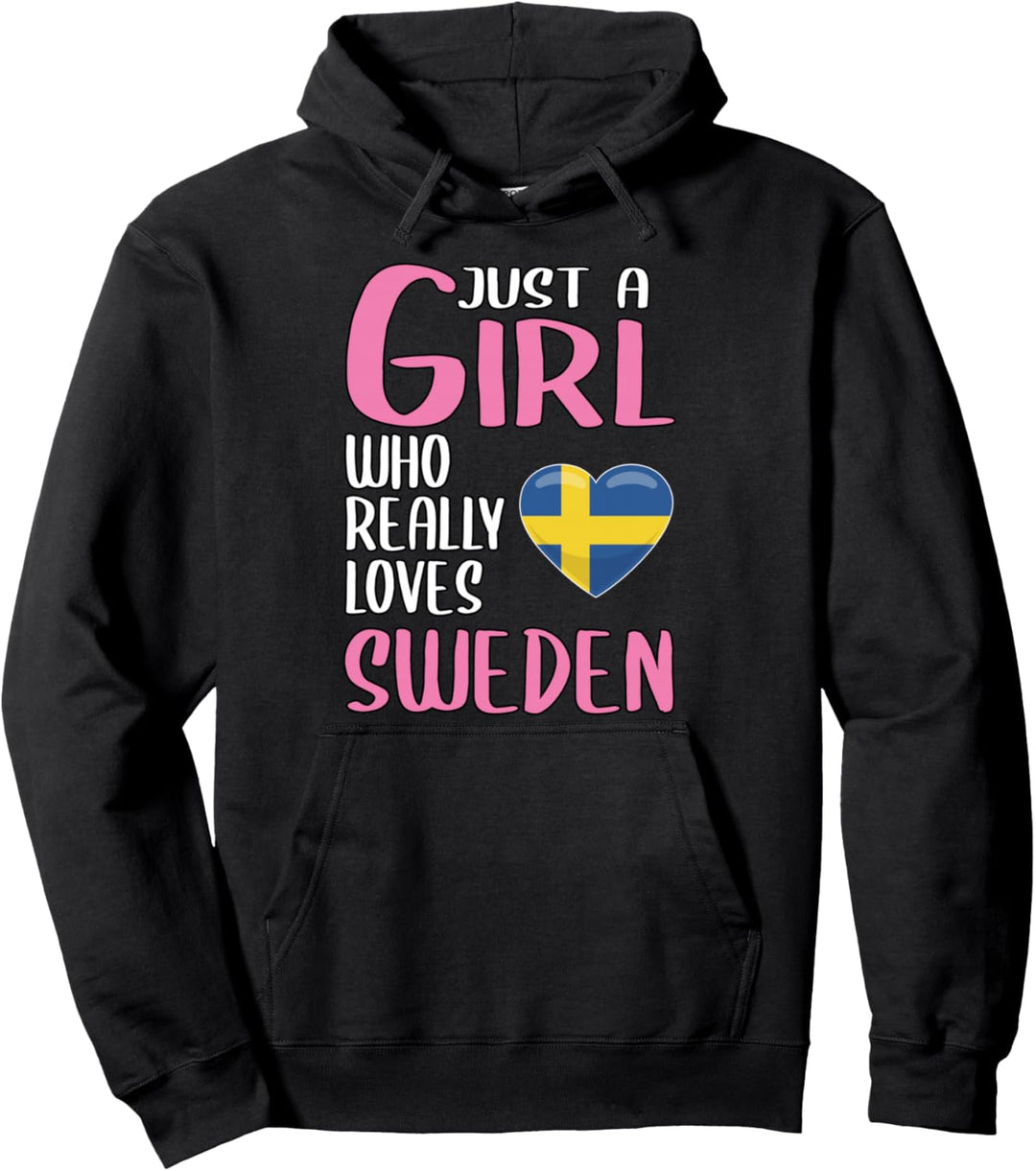 Damen Just A Girl Reisen Schweden Geschenk Schweden Pullover Hoodie