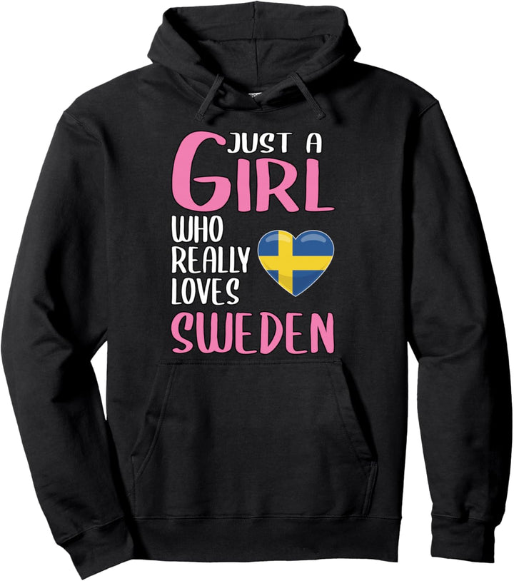 Damen Just A Girl Reisen Schweden Geschenk Schweden Pullover Hoodie