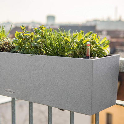 Lechuza BALCONERA Stone 80 hochwertiges Pflanzgefäss mit ERD-Bewässerungs-System, steingrau & Balkon