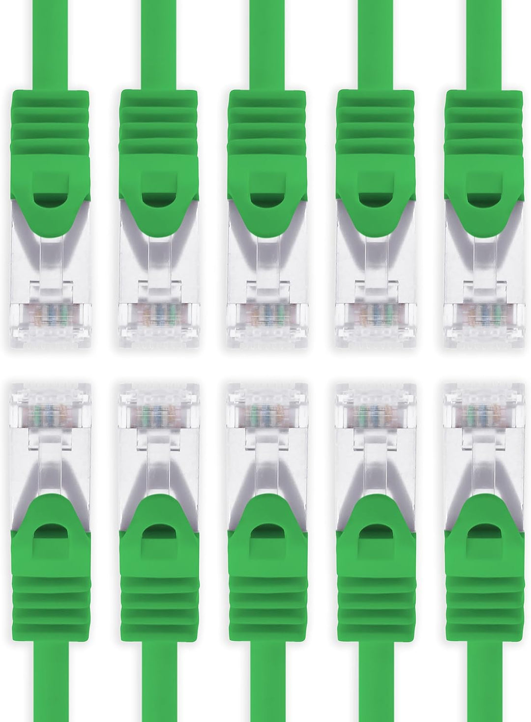 5m - grün - 10 Stück Cat7 Netzwerkkabel SFTP Patchkabel Lankabel Rohkabel 10GB/s - 500 Mhz konfektio