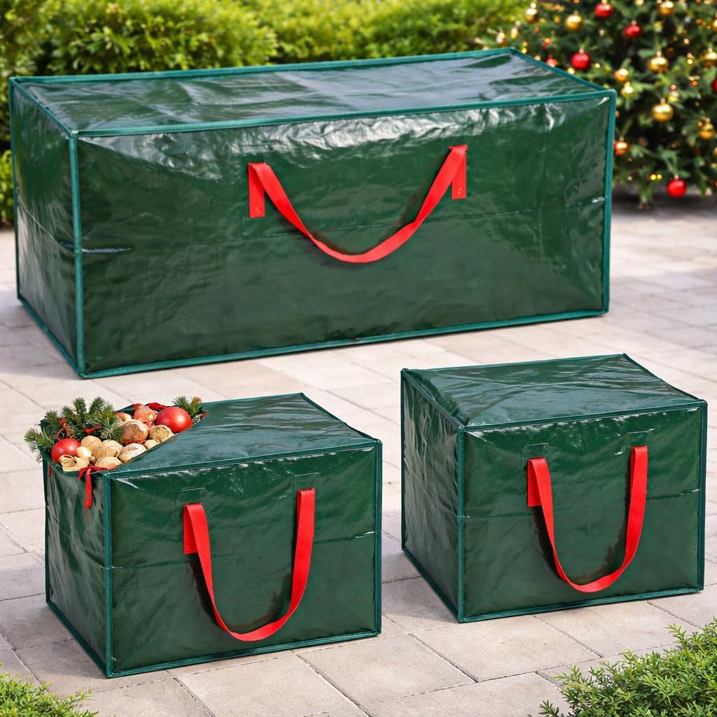 ARSUK Aufbewahrungstasche für Weihnachtsbäume, mit 2 Aufbewahrungstaschen für Weihnachtsdekorationen